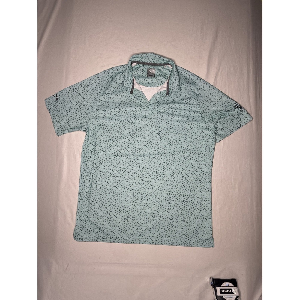 Callaway Mens Golf Martini Print Polo Shirt Short Sleeve Size M OPTI-DRI‎
